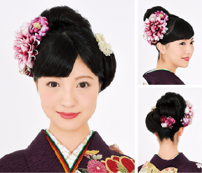 高さを変えたシニヨンで個性的に