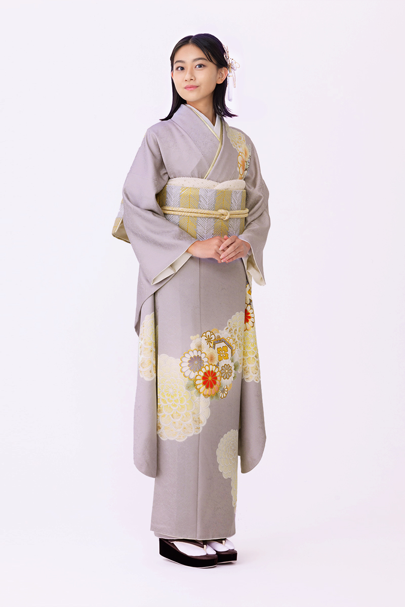 京友禅金彩金駒刺繍振袖❣️【作家物⭐️疋田文様を込めた梅】紫×緑